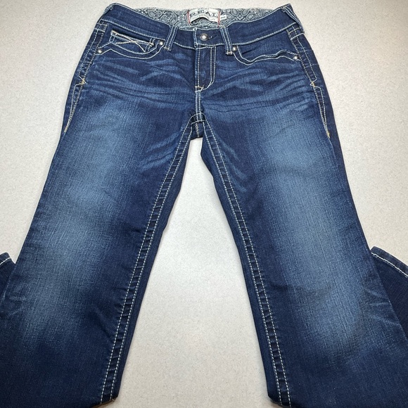 Ariat R.E.A.L. Mid Rise Stretch Whipstitch Boot Cut Jean 28 Short Ocean … - Picture 4 of 8